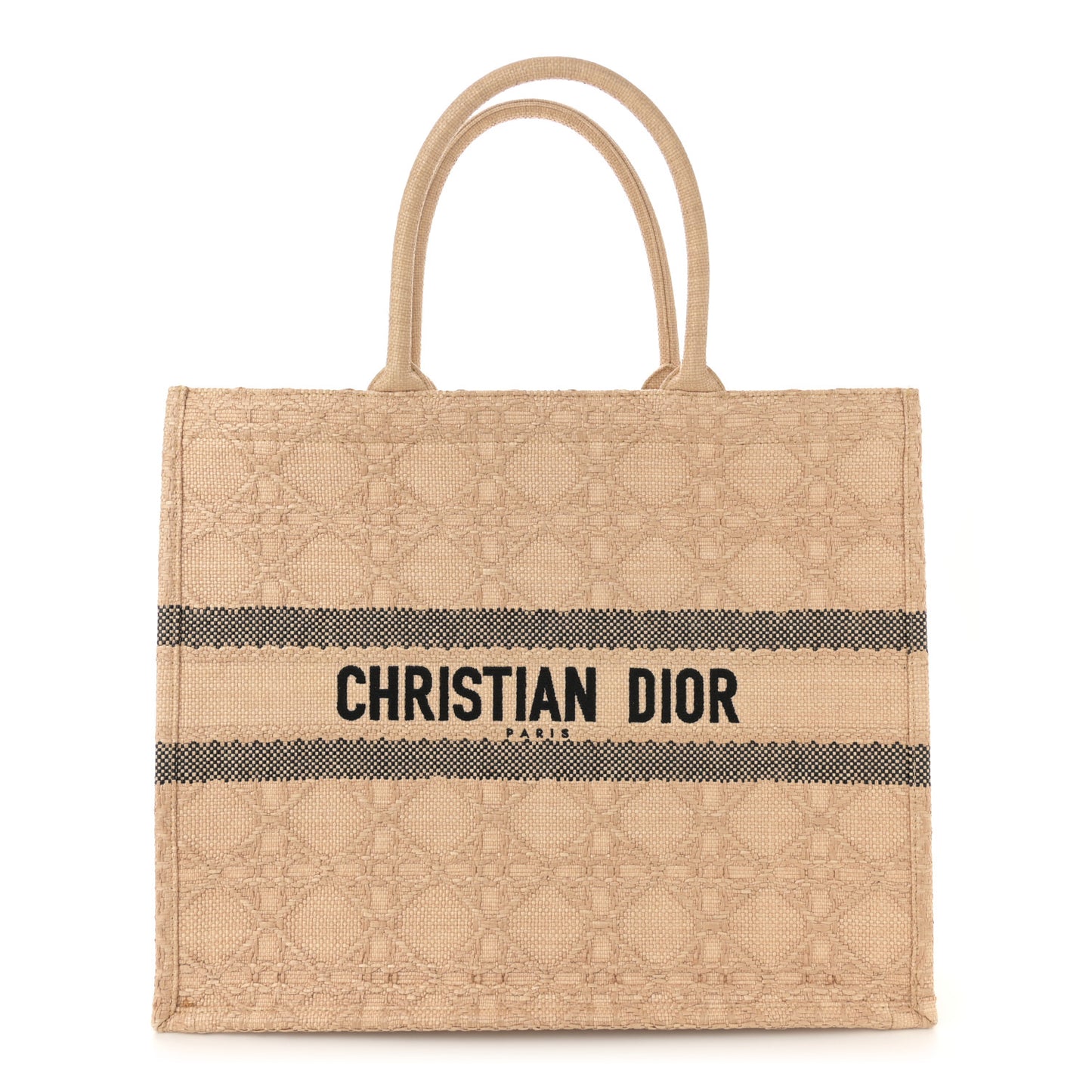 Raffia Cannage Large Book Tote Natural