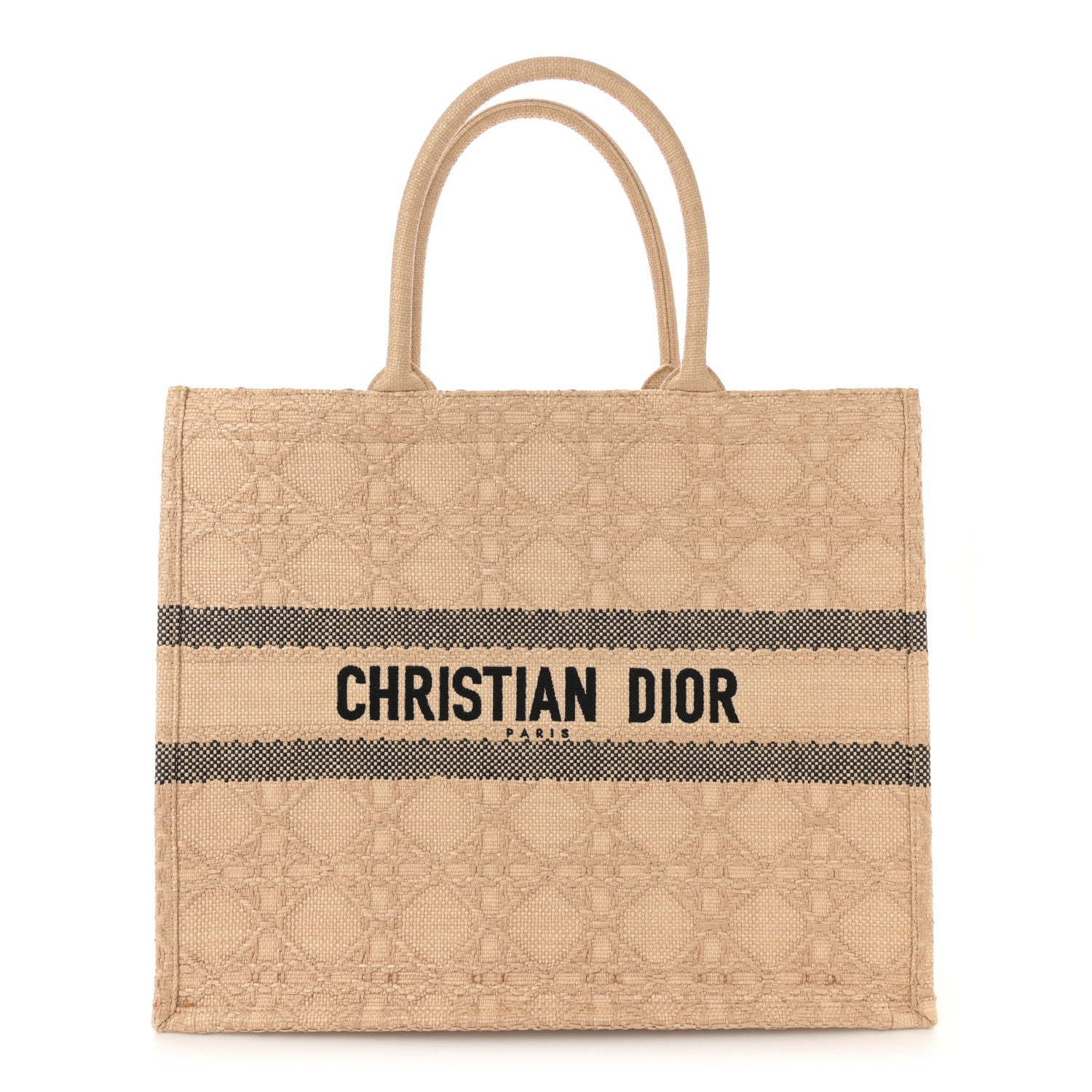 Christian Dior Raffia Cannage Large Book Tote Natural 1 of 11