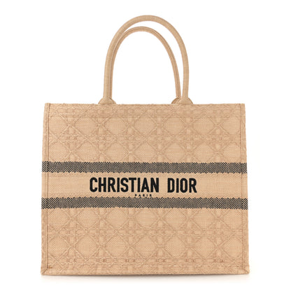Christian Dior Raffia Cannage Large Book Tote Natural 1 of 11