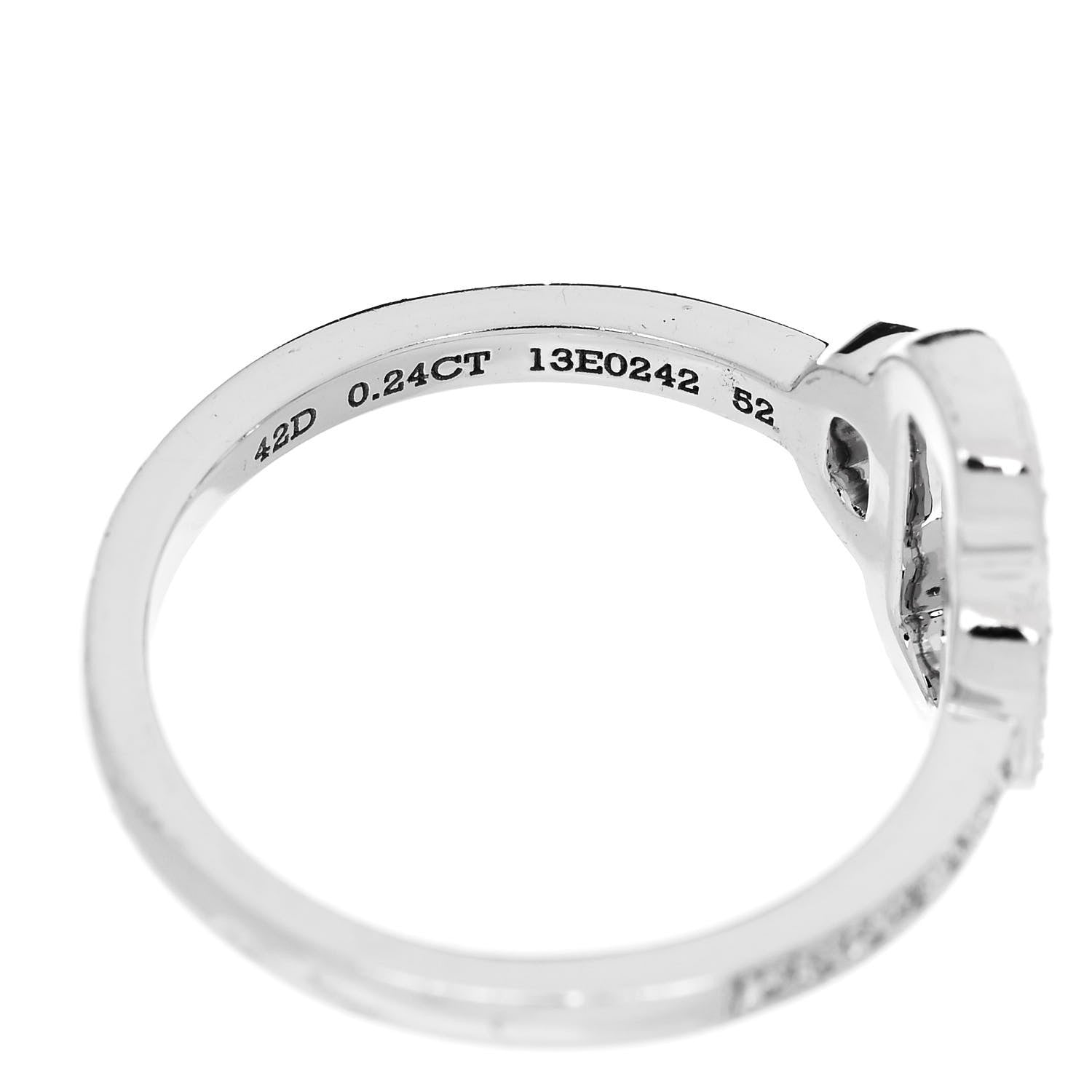 Hermes 18K White Gold Diamond Attelage Ring 52 6 5 of 5