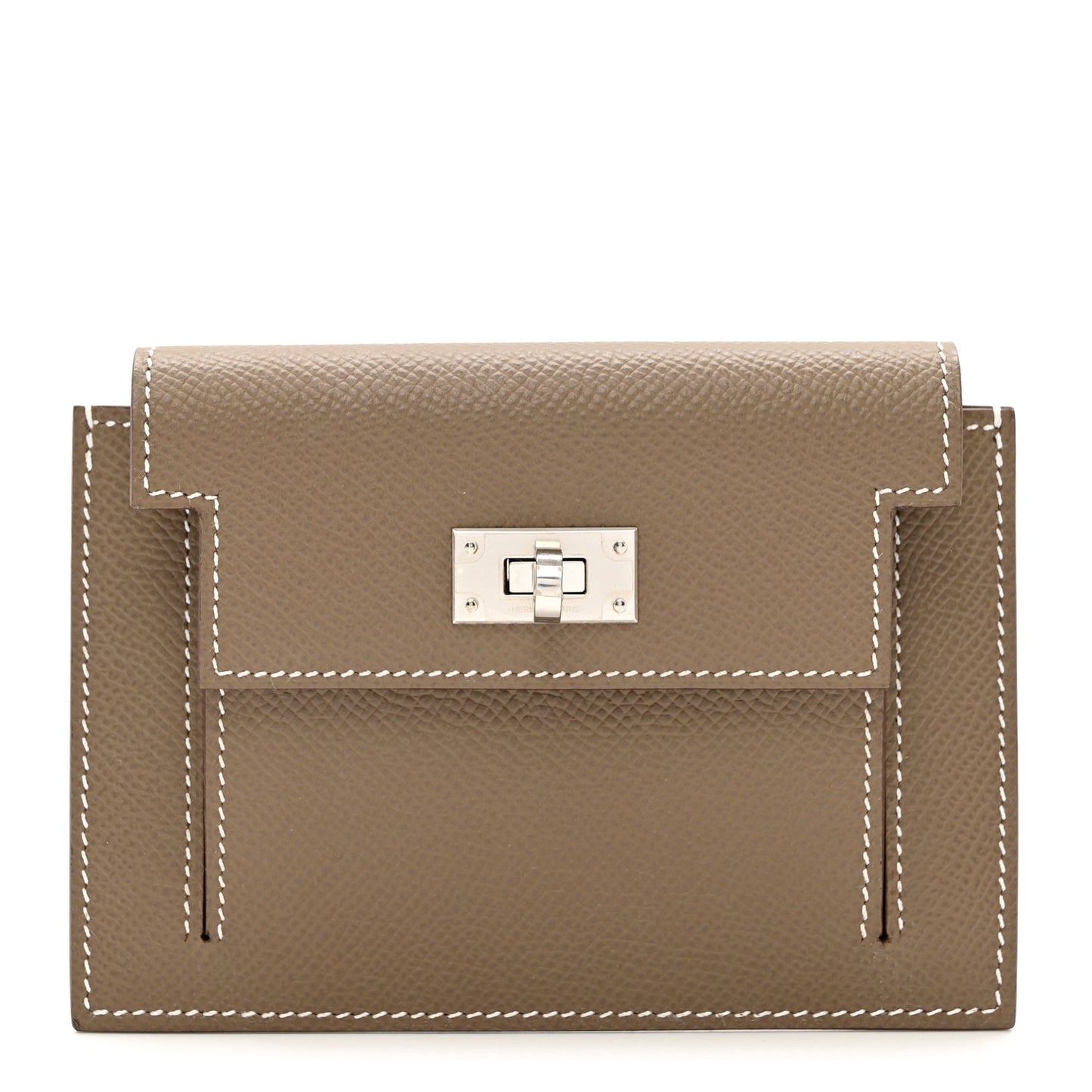 Epsom Kelly Pocket Compact Wallet Etoupe