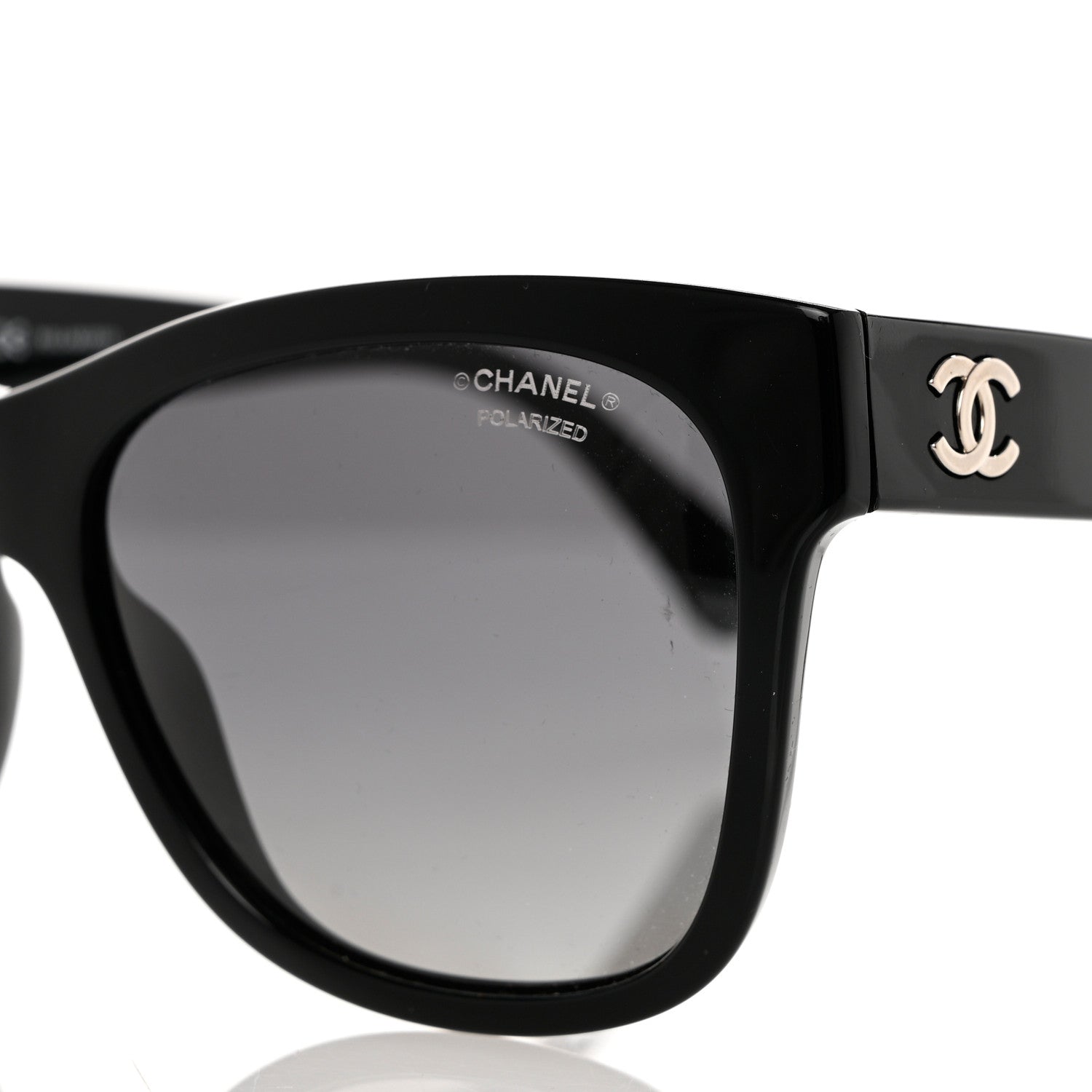 Chanel Acetate Polarized Square CC Sunglasses 5380 Black 7 of 8