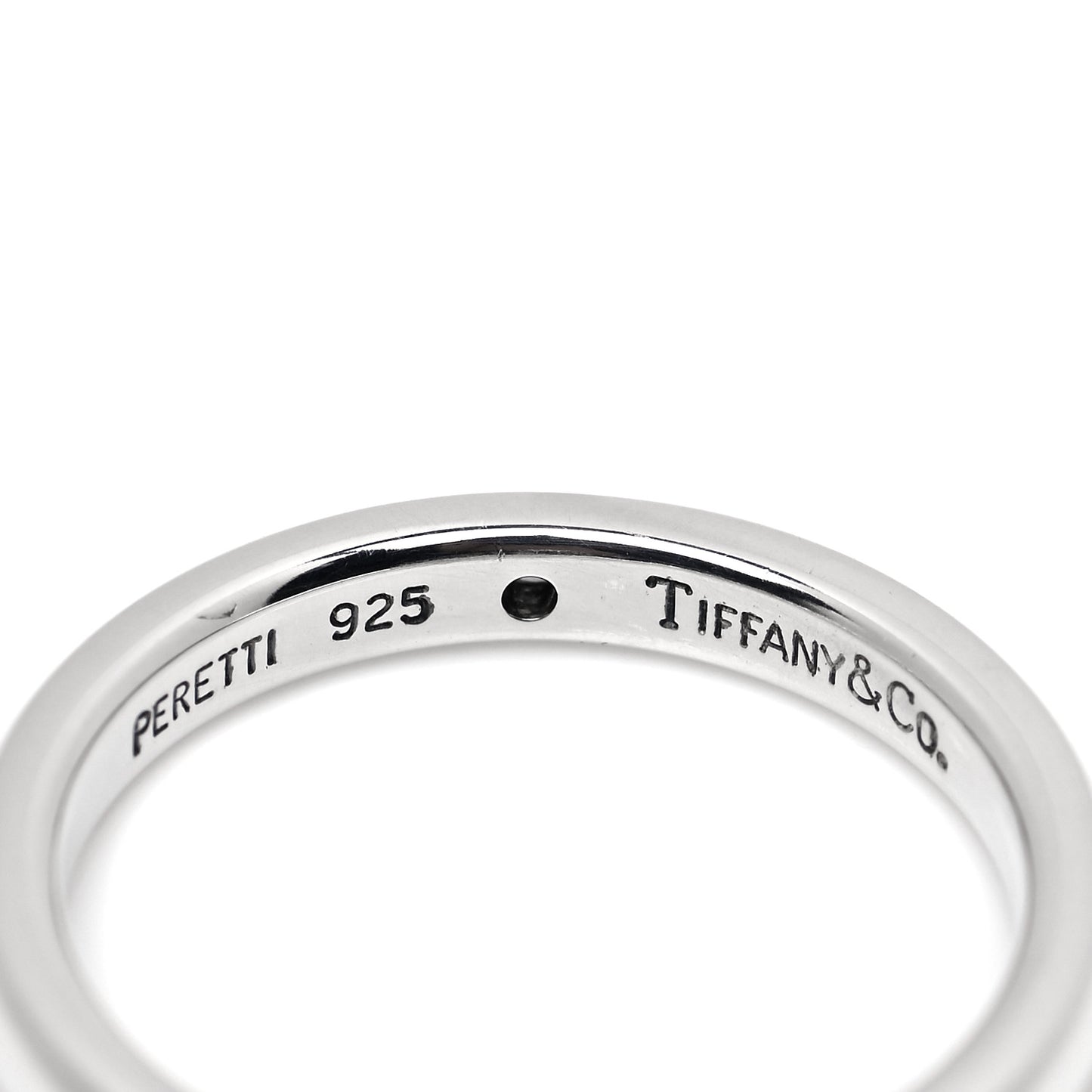 Sterling Silver Diamond Elsa Peretti Band Ring 50 5.5