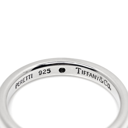 Tiffany Sterling Silver Diamond Elsa Peretti Band Ring 50 5.5 4 of 4