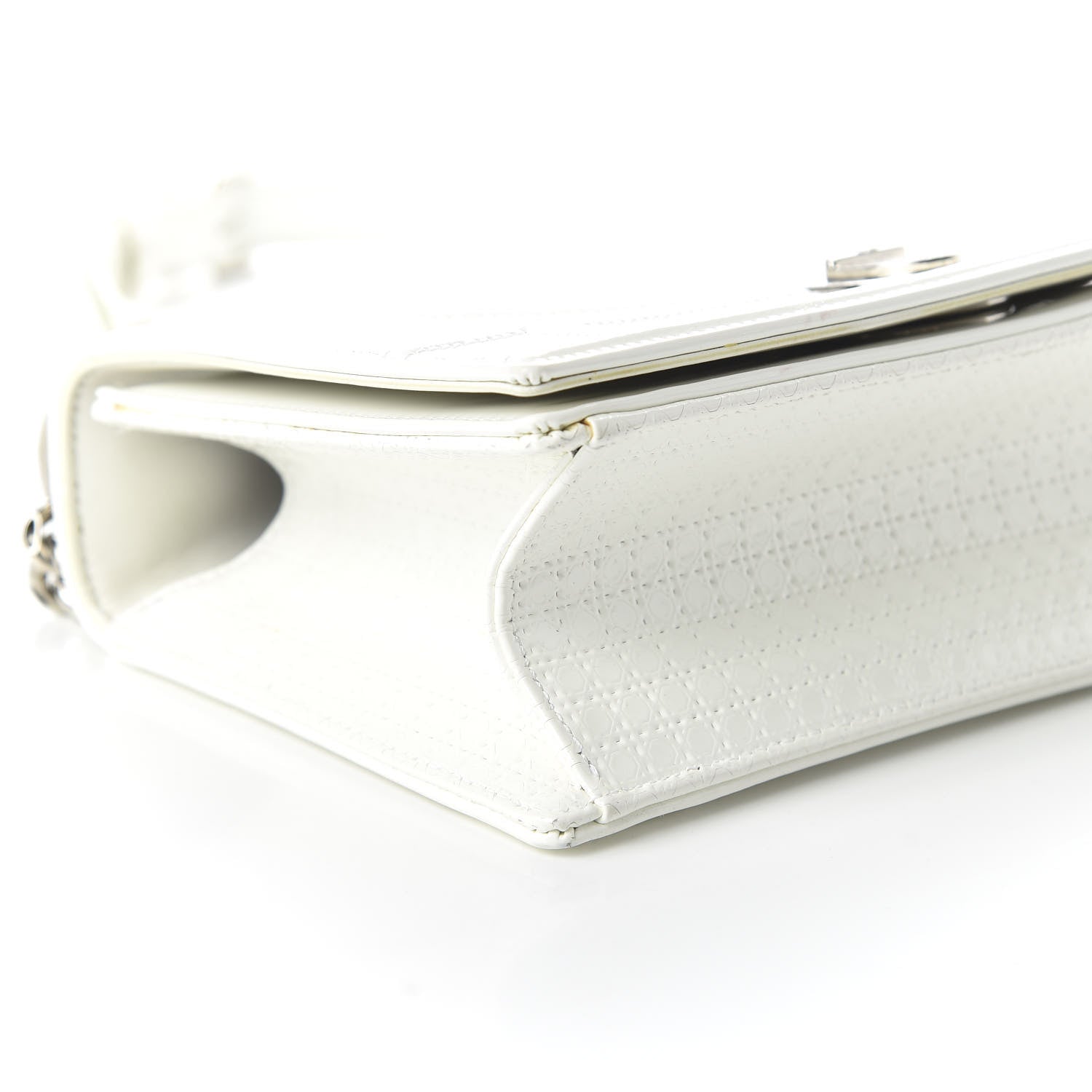 Christian Dior Patent Micro-Cannage Small Diorama Flap Bag White 6 of 9