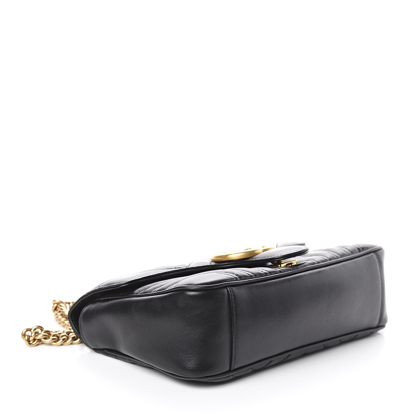 Calfskin Matelasse Small GG Marmont Shoulder Bag Black