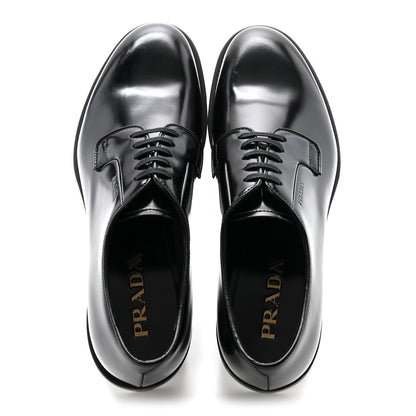 Prada Spazzolato Mens Derby Loafers 7.5 Black 2 of 9