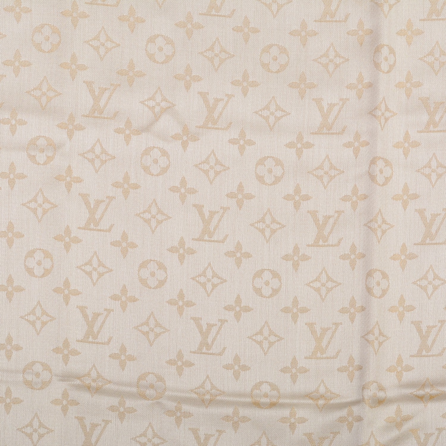 Louis Vuitton Silk Wool Monogram Shine Shawl White 1 of 5
