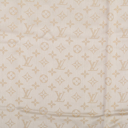 Louis Vuitton Silk Wool Monogram Shine Shawl White 1 of 5