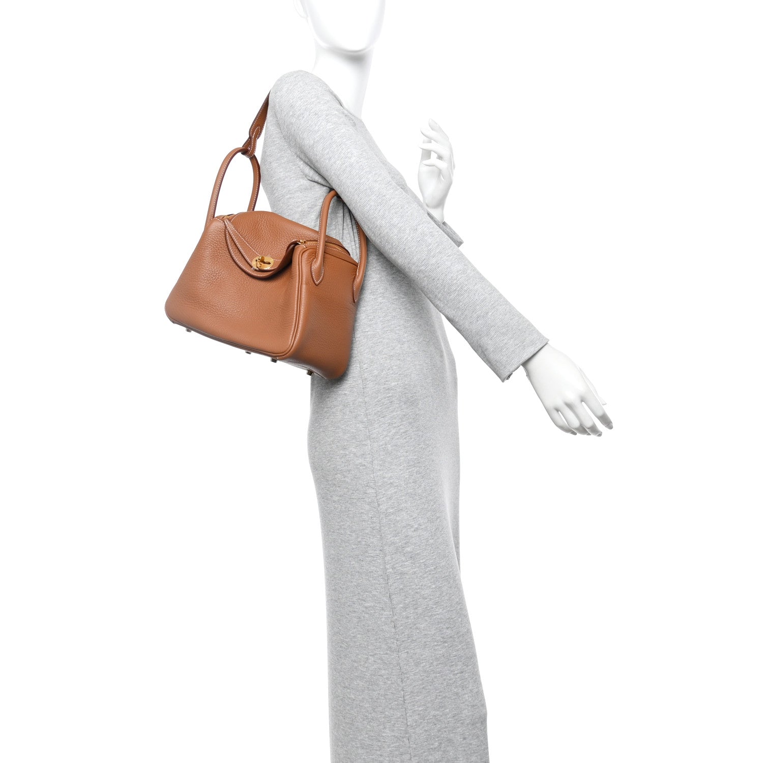Hermes Taurillon Clemence Lindy 26 Gold 2 of 11