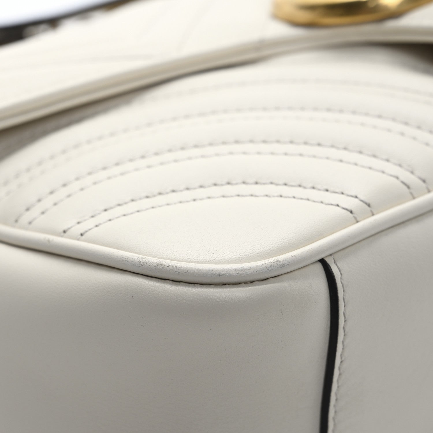 Gucci Calfskin Matelasse Small GG Marmont Shoulder Bag White 12 of 12