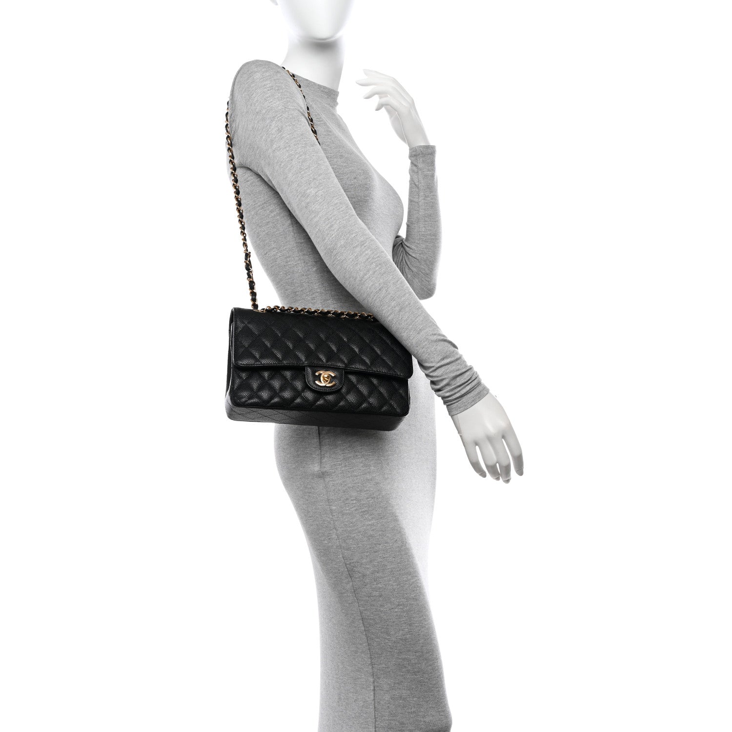 Chanel Caviar Quilted Medium Double Flap Black 2 of 11