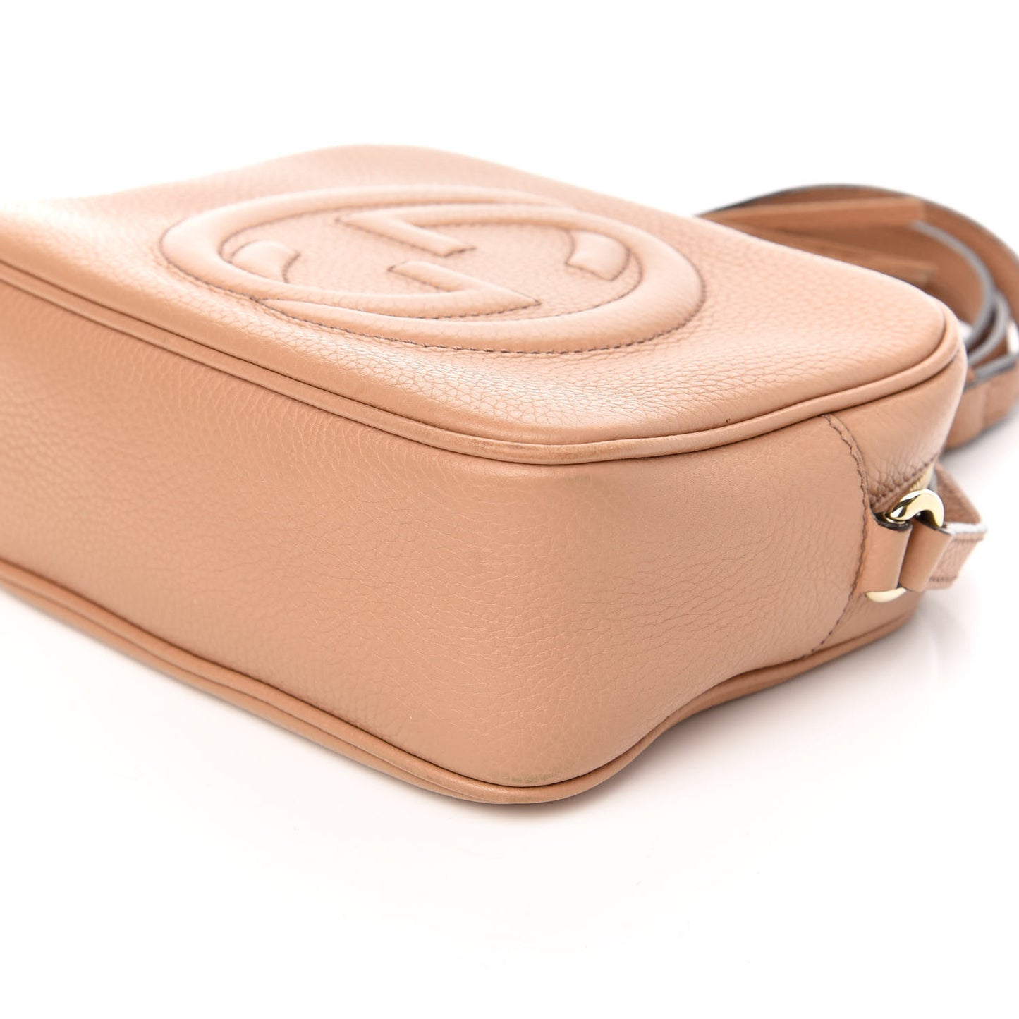 Pebbled Calfskin Small Soho Disco Bag Rose Beige