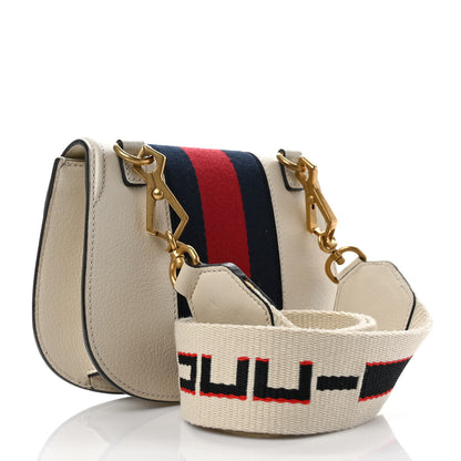 Gucci Calfskin Web Stripe Butterfly Small Totem Shoulder Bag White 4 of 10