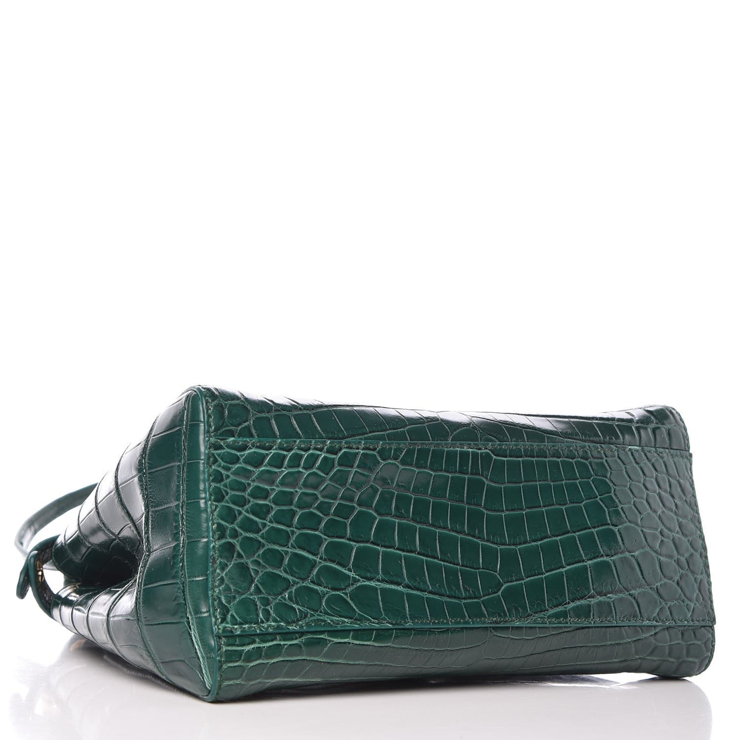 Shiny Crocodile Shiny Nappa Mini Peekaboo Iconic Satchel Emerald