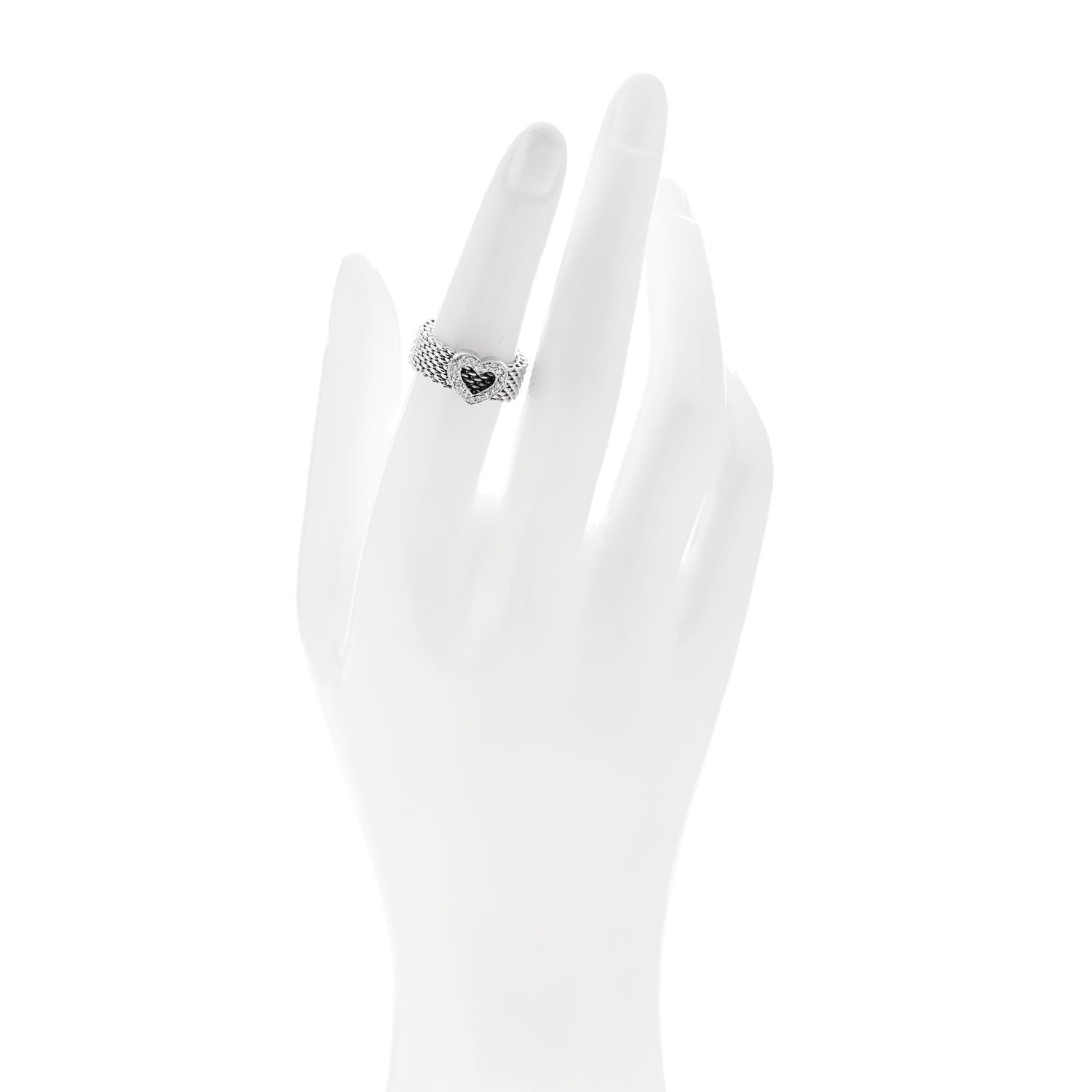 Tiffany White Gold Diamond Somerset Mesh Heart Ring 51 5.75 2 of 4
