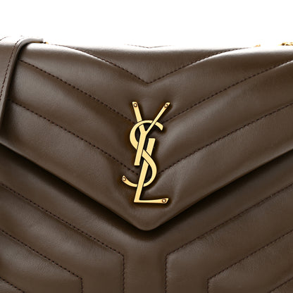 Saint Laurent Calfskin Y Quilted Monogram Small Loulou Chain Satchel Soil Brown 8 of 10