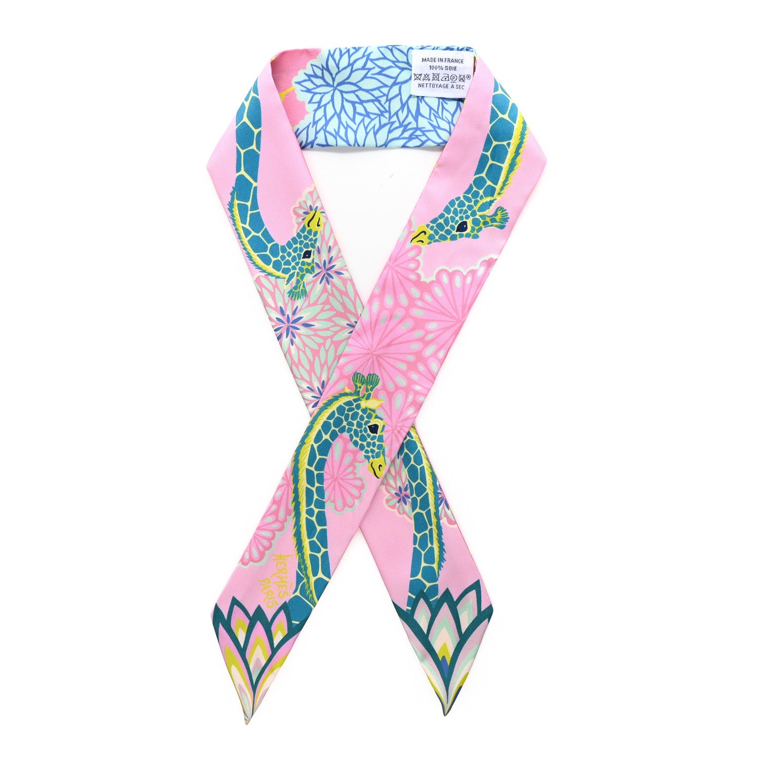 Hermes Silk The Three Graces Twilly Rose Bonbon Canard 1 of 4