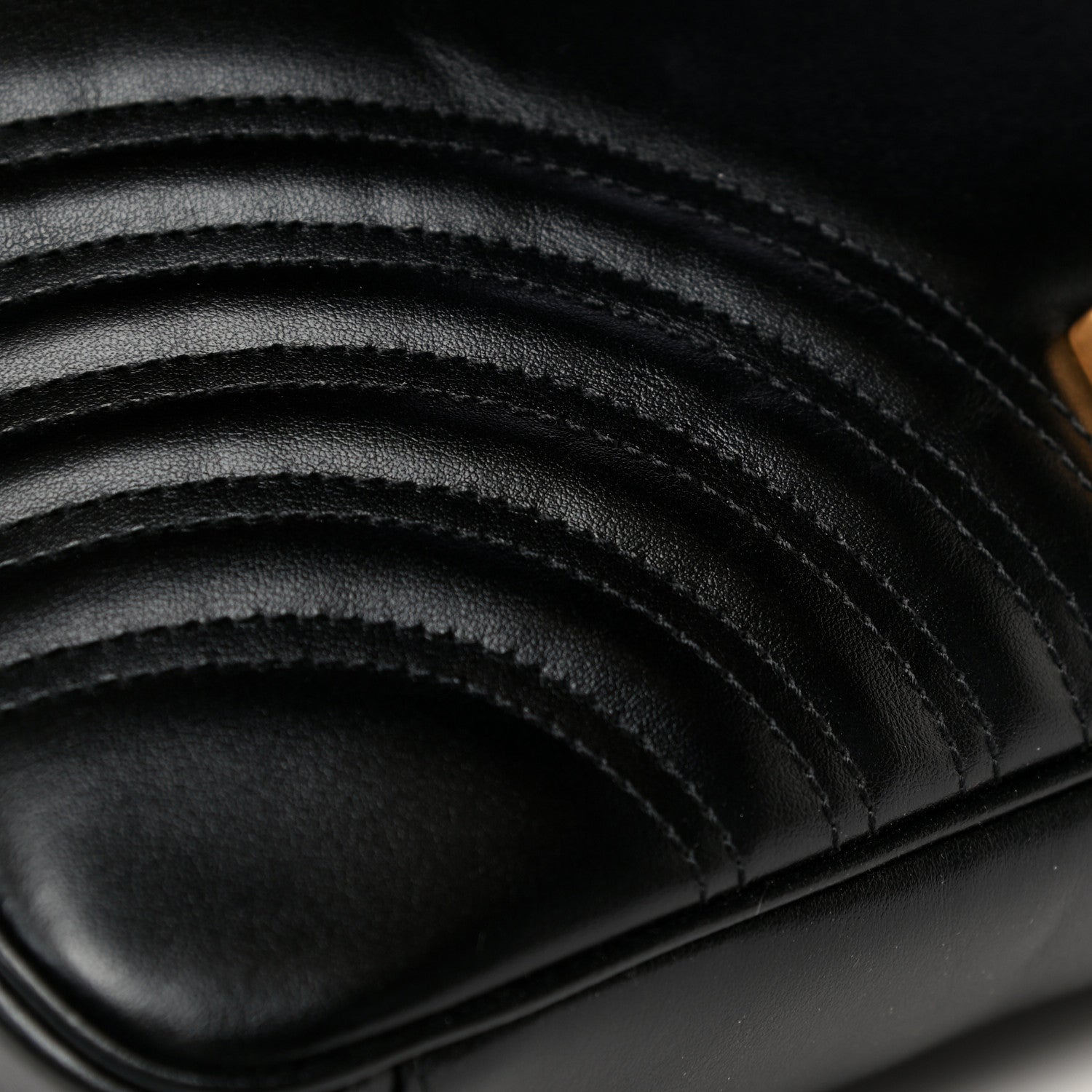 Gucci Calfskin Matelasse Medium GG Marmont Shoulder Bag Black 13 of 15