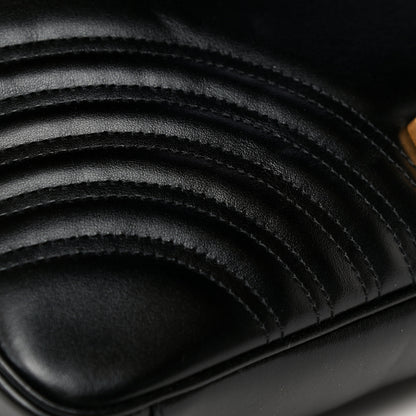 Gucci Calfskin Matelasse Medium GG Marmont Shoulder Bag Black 13 of 15