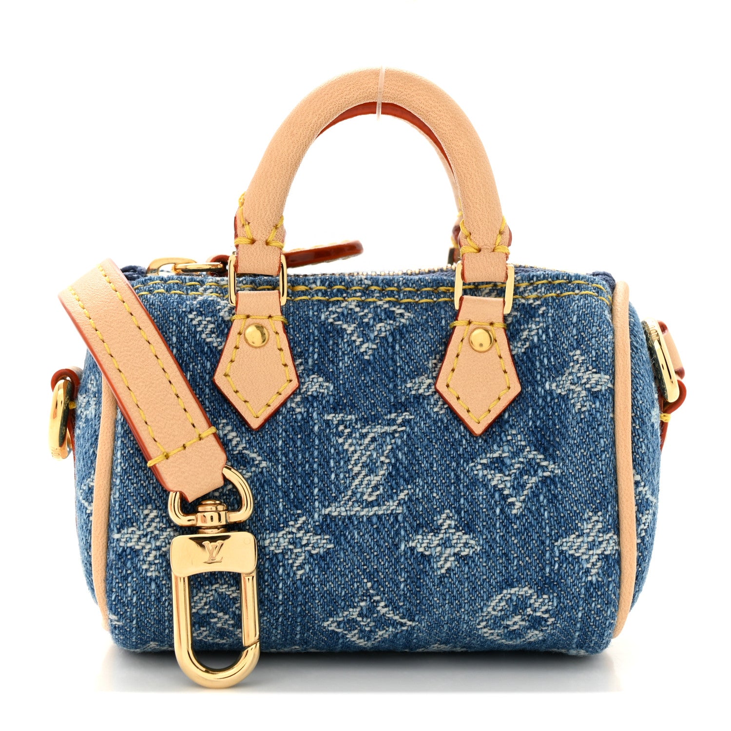 Louis Vuitton Monogram Micro Speedy Bag Charm Denim Sunset Blue