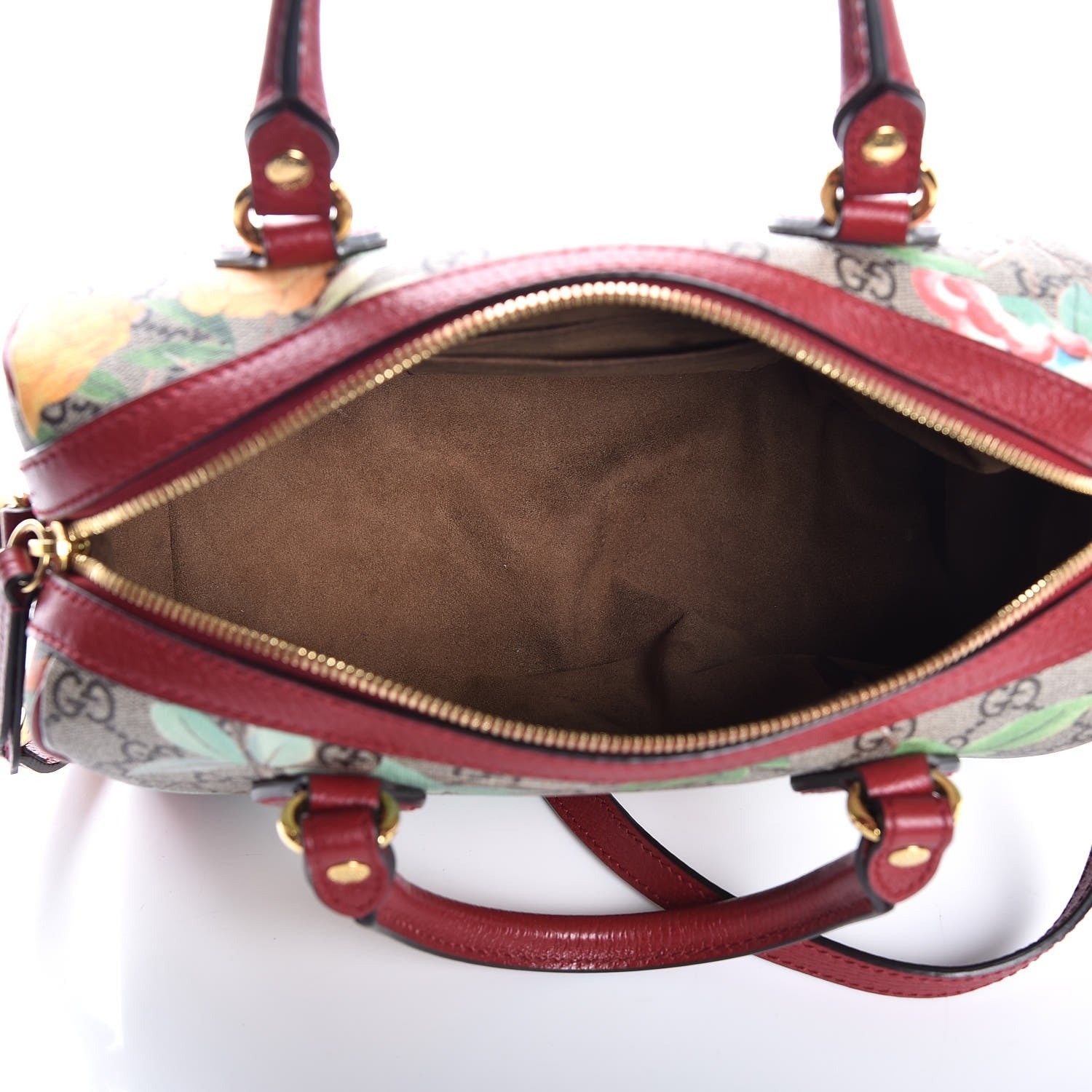 Gucci GG Supreme Monogram Tian Small Boston Beige Multicolor Red 6 of 8