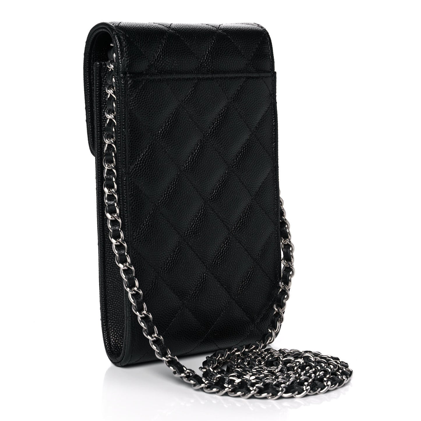 Caviar Quilted Classic Phone Holder Black