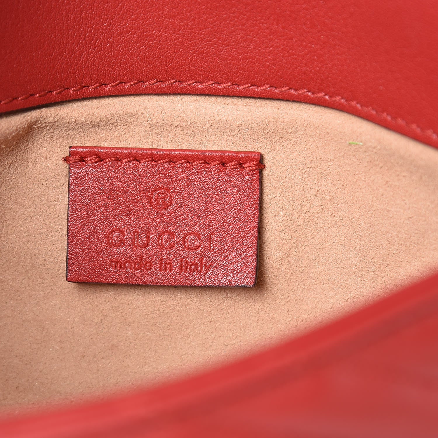 Gucci Calfskin Matelasse Super Mini GG Marmont Shoulder Bag Hibiscus Red 6 of 10