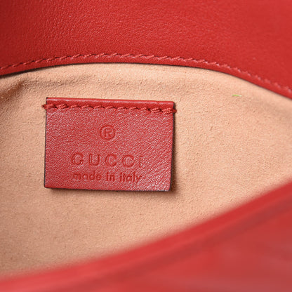 Gucci Calfskin Matelasse Super Mini GG Marmont Shoulder Bag Hibiscus Red 6 of 10