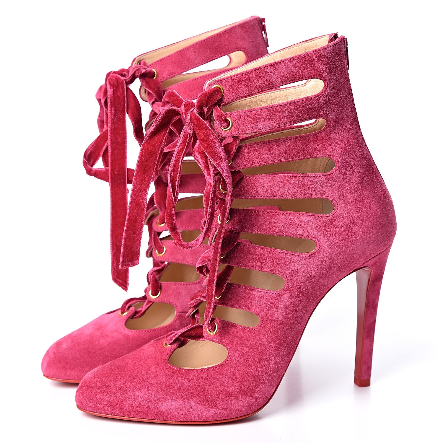 Christian Louboutin Veau Velours Spinetita 100 Ankle Boots 38.5 LouLou 3 of 9