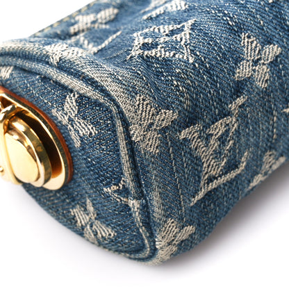 Louis Vuitton Monogram Denim Pochette Speedy PM Key Holder Blue 8 of 10
