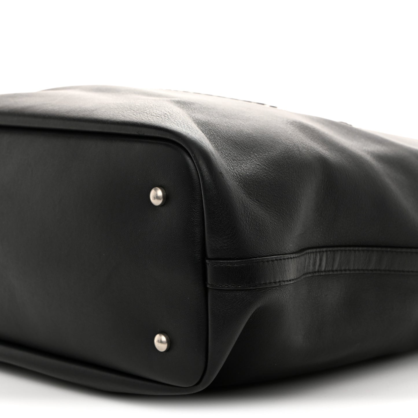 Calfskin Large Coco Eyelets Shopping Tote Black