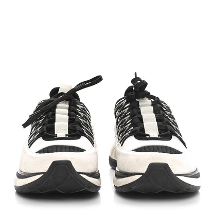 Chanel Fabric Suede Calfskin Sneakers 39 White Black 2 of 8