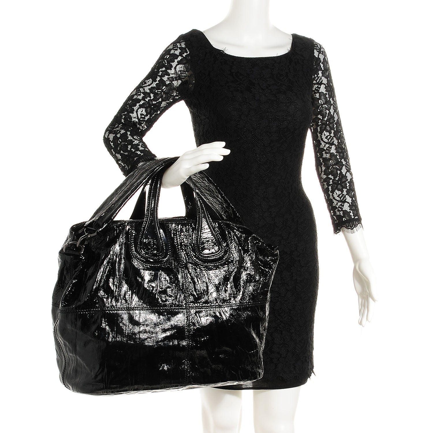 Givenchy Crinkled Patent Large Nightingale Black 2 of 7