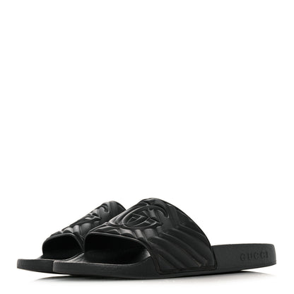 Gucci Rubber Matelasse Womens Slide Sandals 35 Black 3 of 10