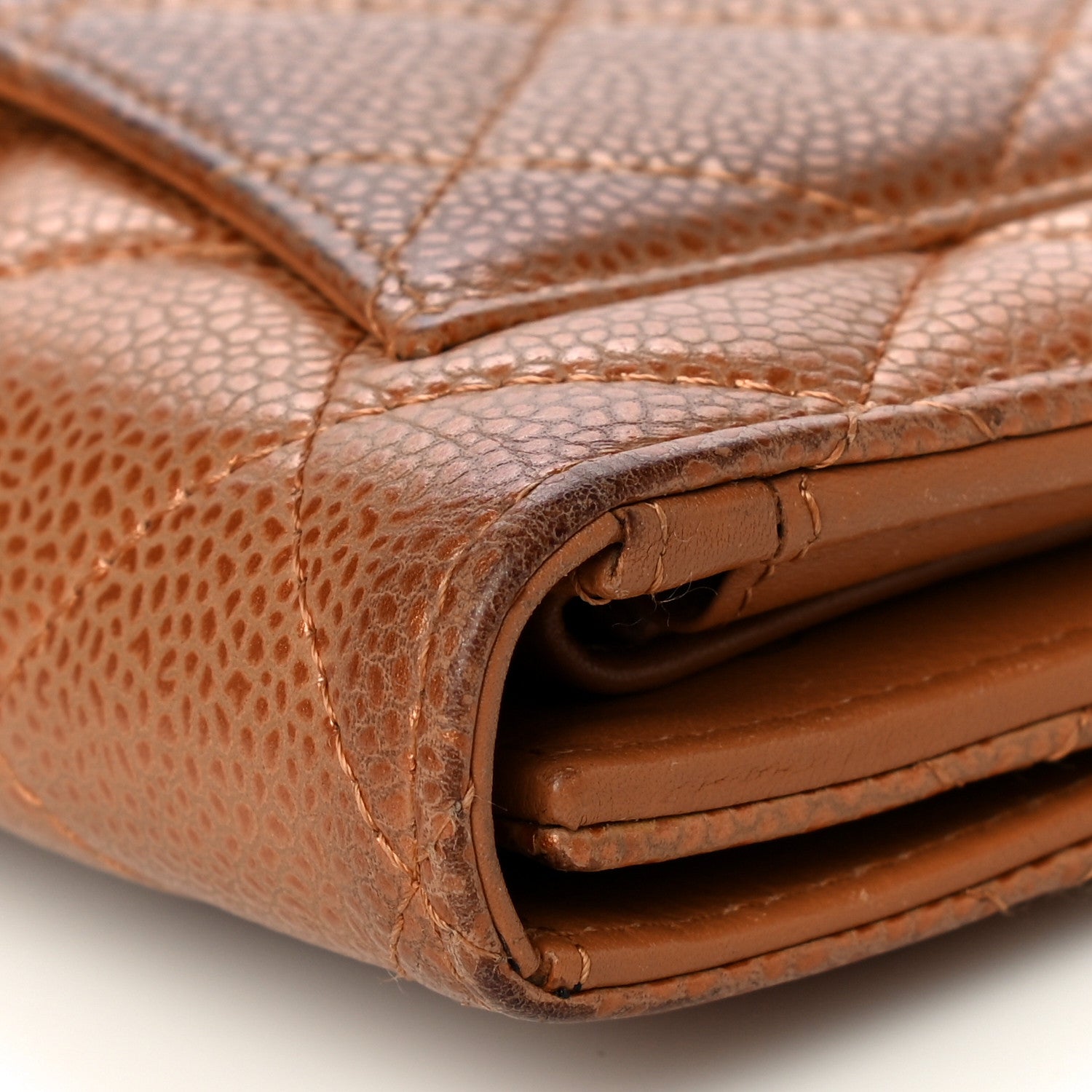Chanel Metallic Caviar Quilted Large Flap Wallet Copper 7 of 10