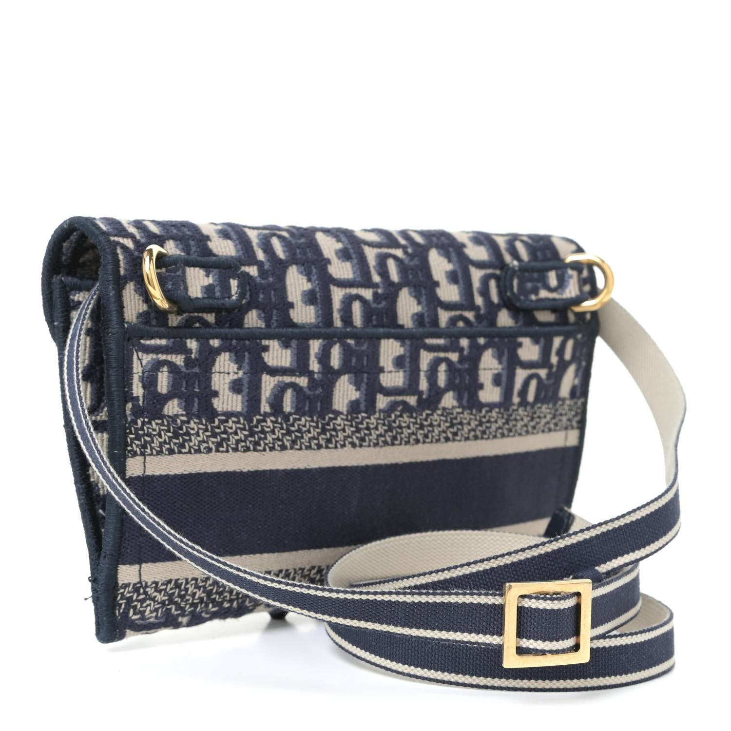 Christian Dior Oblique Slim Saddle Pouch Blue 2 of 4