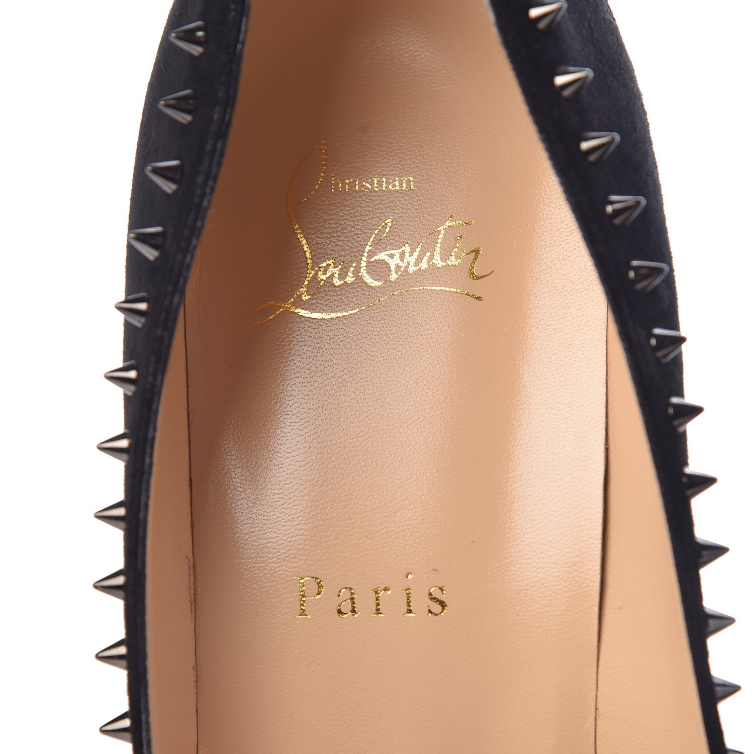 Christian Louboutin Veau Velours Anjalina 85 Pumps 40.5 Black Gun 6 of 14