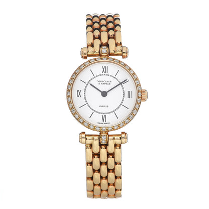 Van Cleef & Arpels 18K Yellow Gold Diamond Bezel 20mm Classic Quartz Watch 1 of 6
