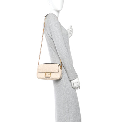 Fendi Nappa Small FF Embossed Midi Chain Baguette Camelia 2 of 10
