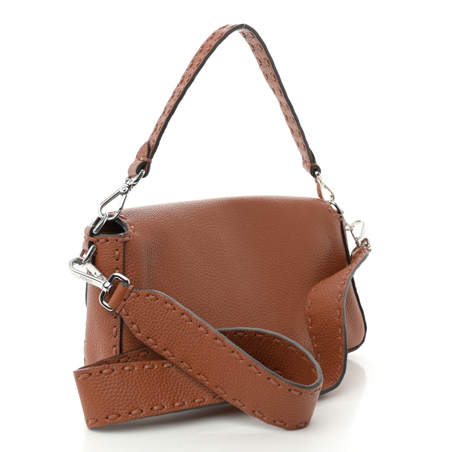 Cuoio Roma Sellerissima Nappa Sintetica Tape Stitch Baguette Brandy