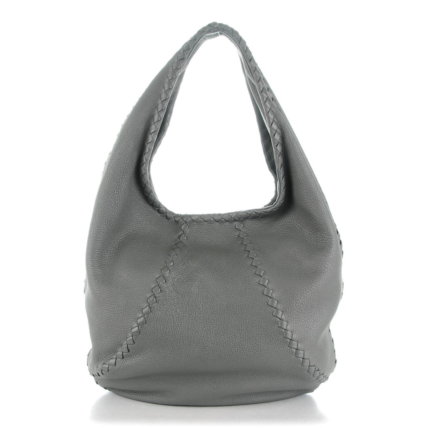 Cervo Deerskin Large Hobo Nero Light Grey