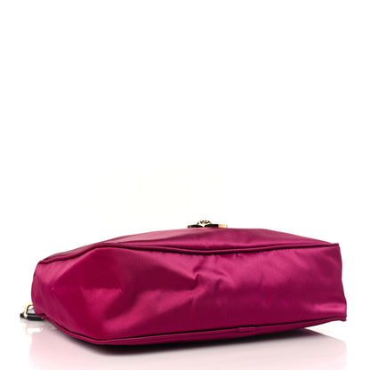 Versace Nylon Tribute Chain Crossbody Shoulder Bag Dark Pink Black 4 of 8