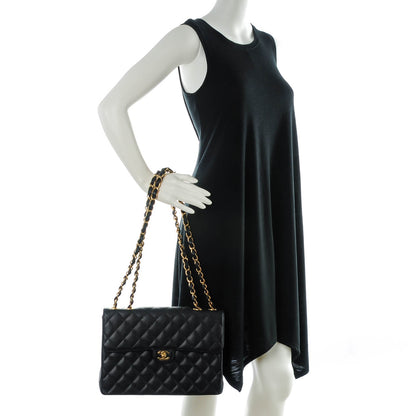 Chanel Caviar Quilted Jumbo Single Flap Black 2 of 8