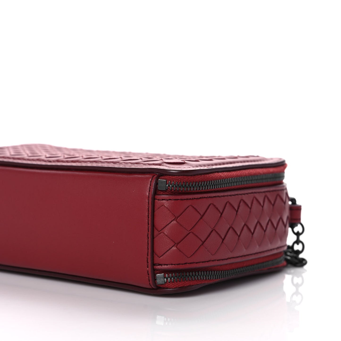 Nappa Intrecciato Camera Bag Red