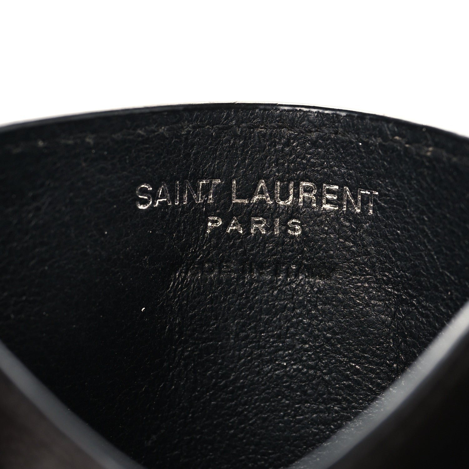 Saint Laurent Grain De Poudre Matelasse Chevron Monogram Credit Card Case Black 6 of 7