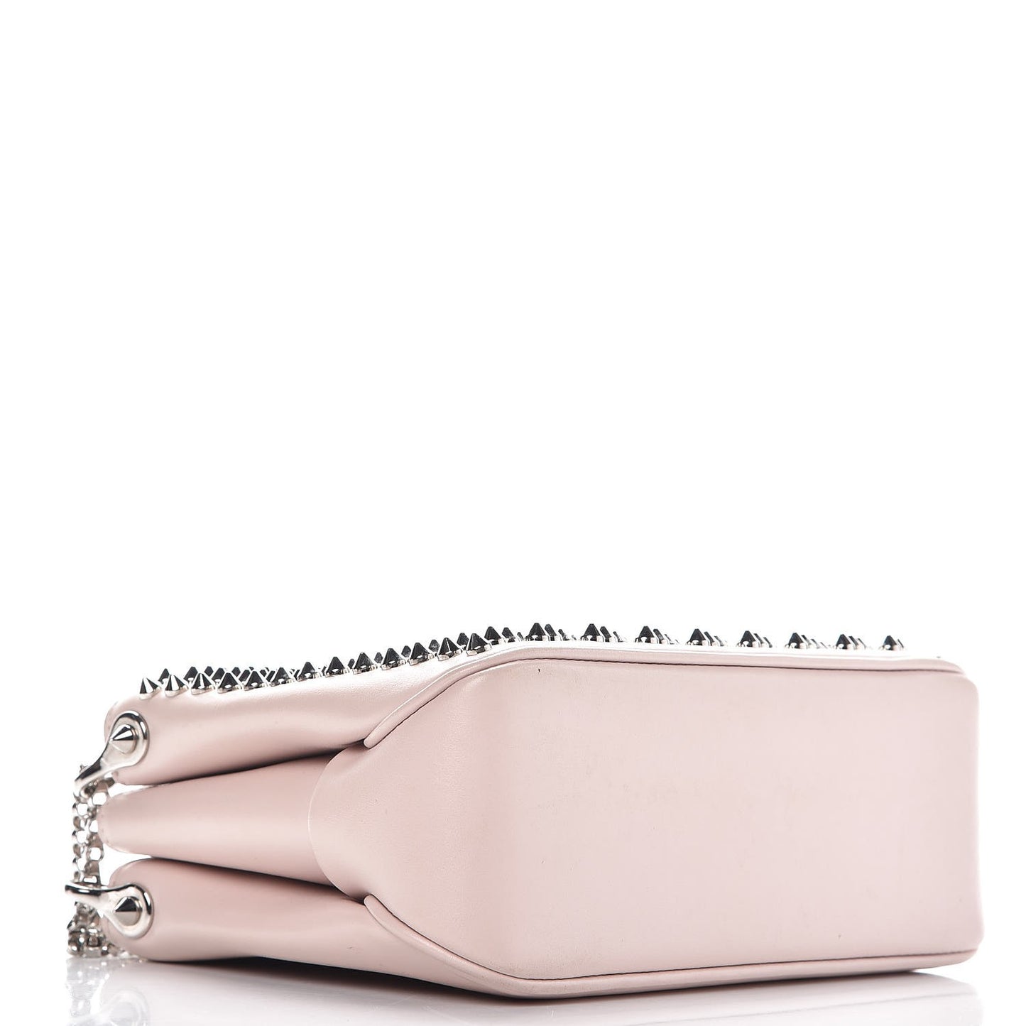 Calfskin Small Triloubi Paris Spikes Chain Bag Ballerina Silver
