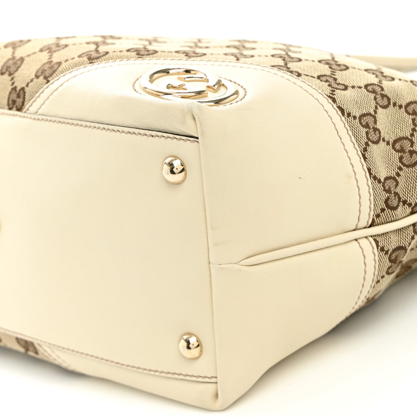 Monogram Medium New Britt Tote Off White