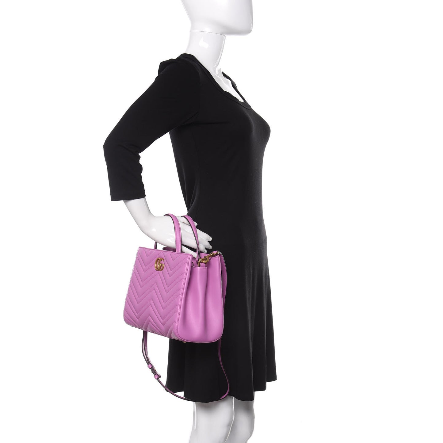 Calfskin Matelasse Small GG Marmont Tote Candy Mousse
