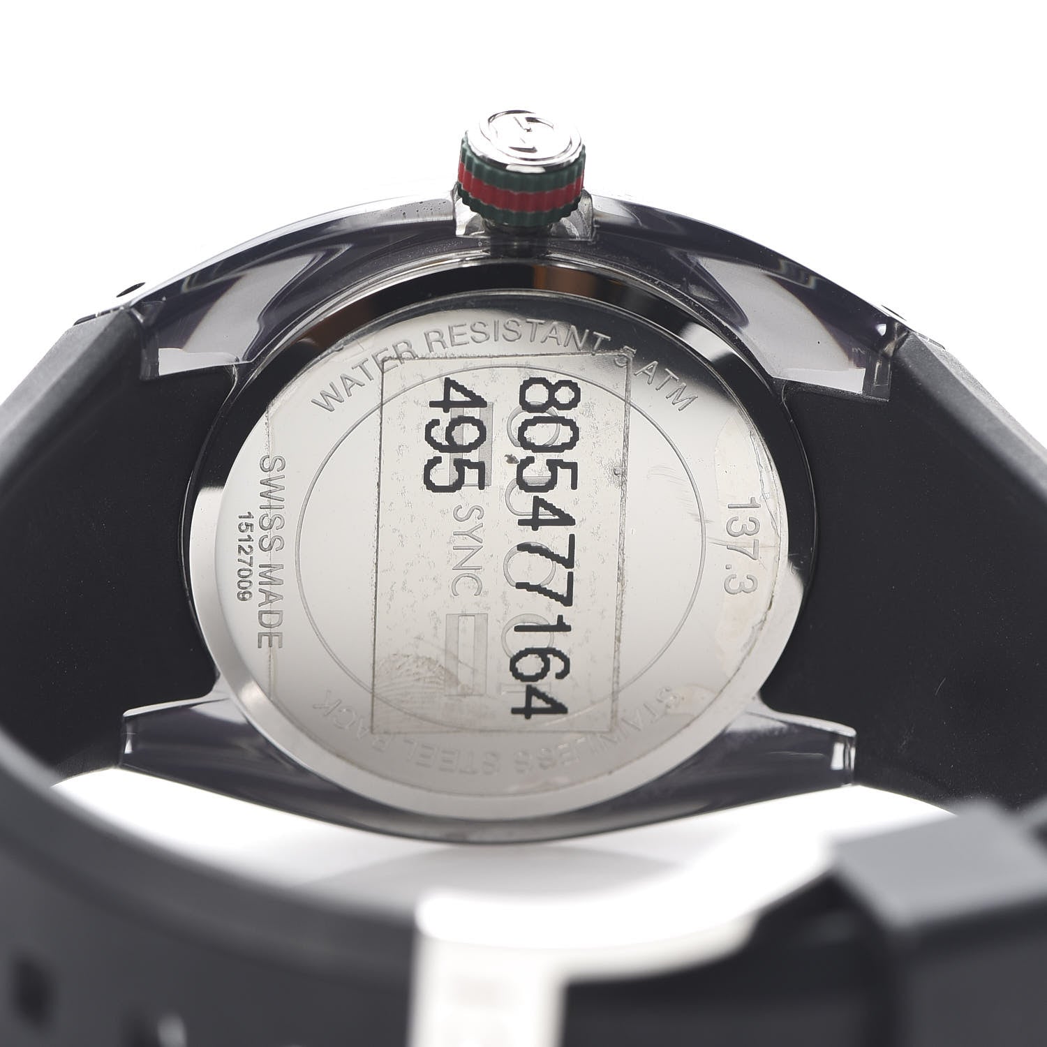 Gucci Stainless Steel Rubber 36mm Sync Web Quartz Watch Black 5 of 6